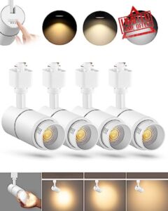 VANoopee 3-Color Zoomable 10W LED Track Lighting Heads H Type Track Light Heads Dimmable Bright Ceiling Spotlight Fixtures Accent Art