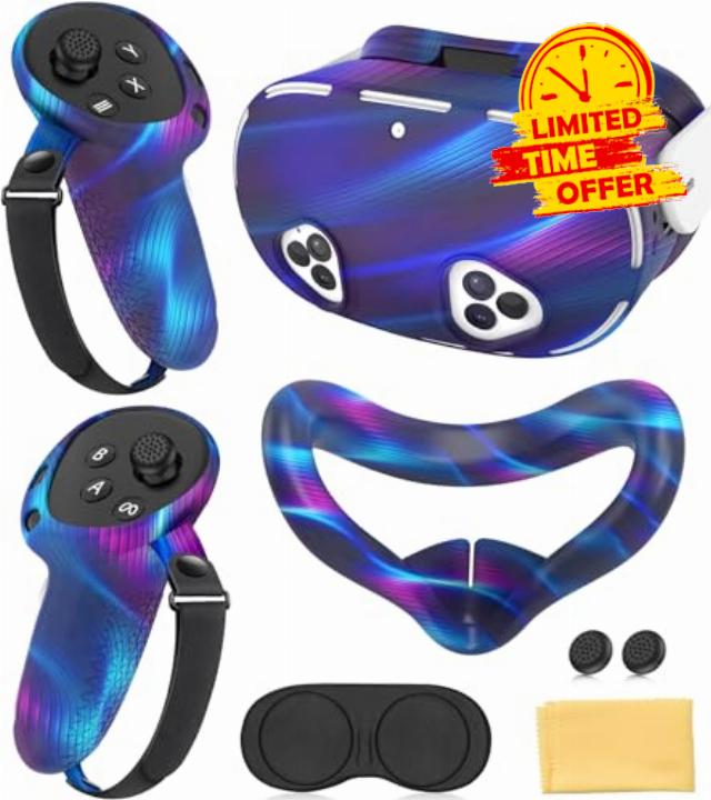 Silicone Cover Set Compatible with Meta Quest 3S Accessories