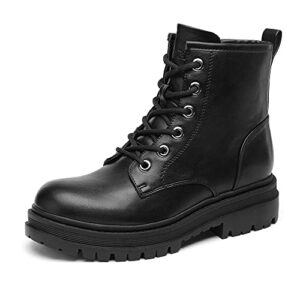 DREAM PAIRS Combat Boots Ankle Booties Lace-up Platform Side Zipper Lug Sole Boots Ankle Boots for Wome