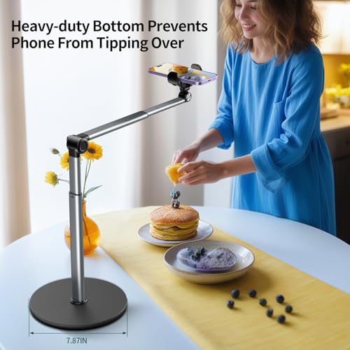 Flexible Articulating Arm Phone Mount for Desk for Live Streaming