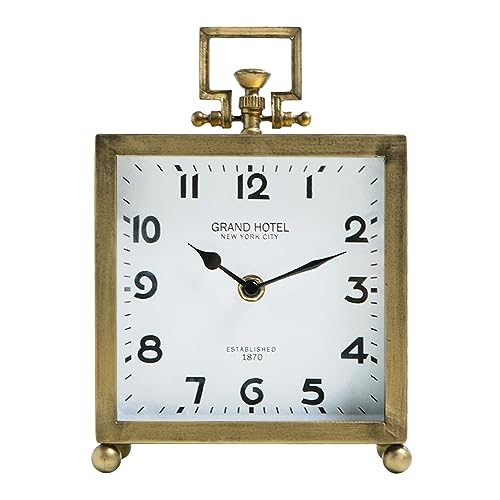 Silent Classic Large Mantel Clock | Non-Ticking Battery-Operated Metal Elegant Decorative Desk Clock
