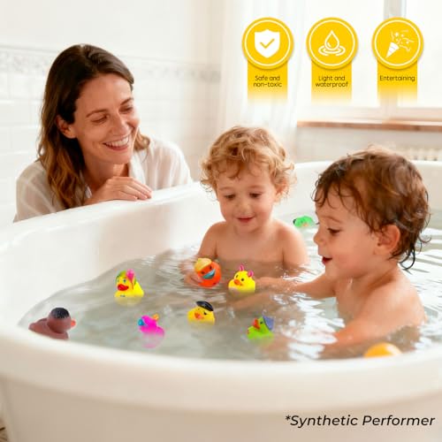 Bath Toys Party Favors – Cute Mini Ducks with Unique Designs