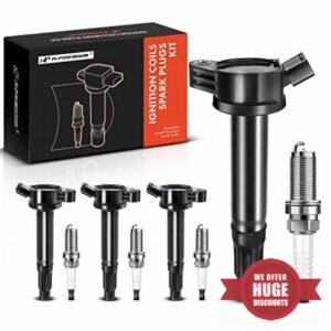 A-Premium Ignition Coil Pack and Iridium Spark Plugs Compatible with Toyota Camry 2010-2017
