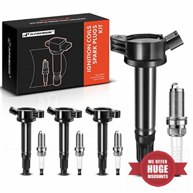 A-Premium Ignition Coil Pack and Iridium Spark Plugs Compatible with Toyota Camry 2010-2017