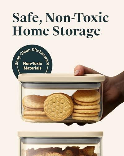Space-Saving Airtight Container for Dry Goods and More - Cream