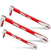 SHALL 4-Piece Pry Bar Set, 12-Inch Cats Paw Nail Puller, 10-Inch & 7.5-Inch Flat Claw Pry Bars, 8...