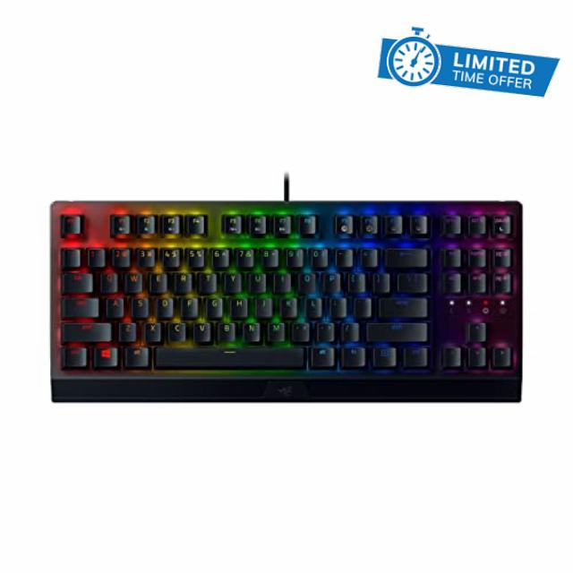 Razer BlackWidow V3 Tenkeyless TKL Mechanical Gaming Keyboard: Green Mechanical Switches - Tactile & Clicky - Chroma RGB Lighting - Compact Form Factor - Programmable Macros