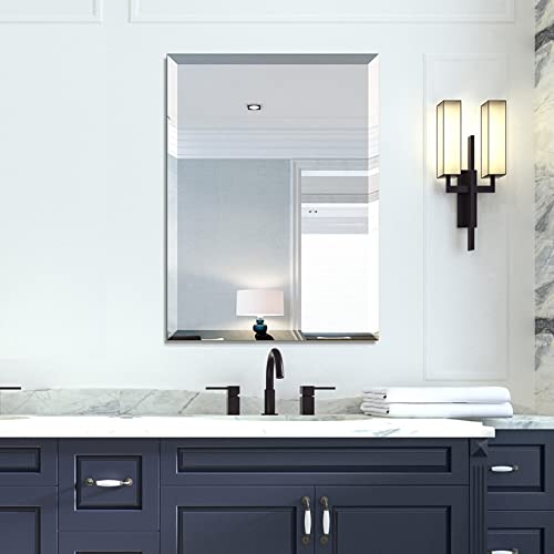 Hangs Horizontally or Vertically. Upgraded Shatterproof Mirror