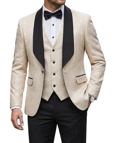 YND Men's 3 Piece Luxury Tuxedo Set