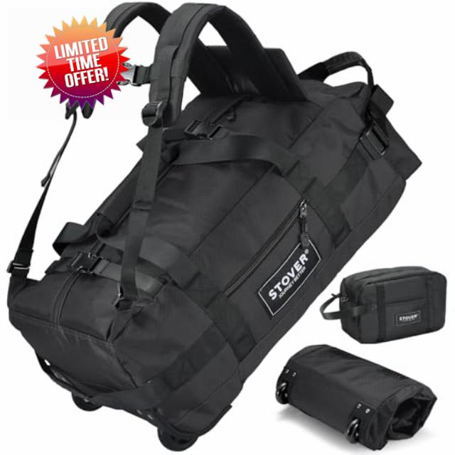 STOVER 45/80/100L Carry-On Rolling Duffel Bag with Wheels