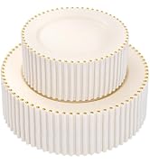 supernal 100pcs Pink Plastic Plates with Gold Beads Plates Disposable Heavy Duty Valentine's Day ...