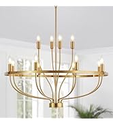 Widluth Industrial 30" Black Chandelier Vintage 9-Lights Farmhouse Candle Style Black Chandeliers...