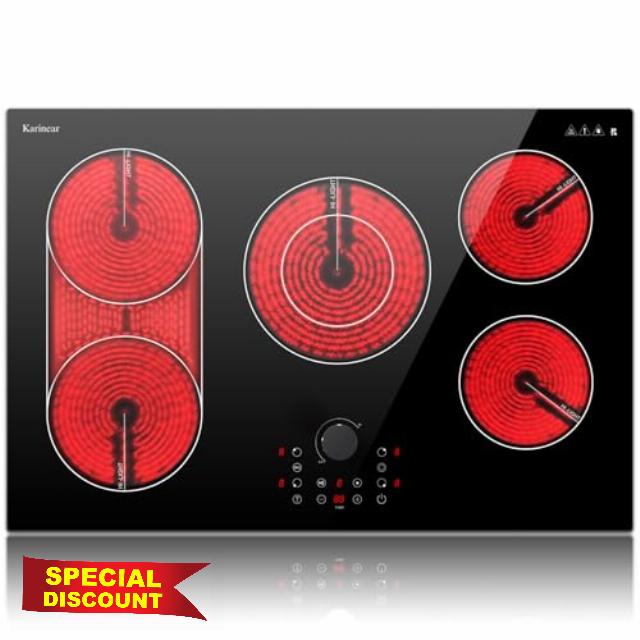 Karinear Electric Cooktop 30 Inch with Magnetic Knob