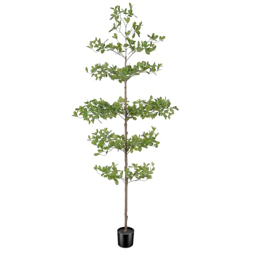 6 Feet Tall Potted Fake Olive Tree for Indoor Home or Office Deco