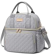AIJIEKE Lunch Bag for Women, Double Deck Insulated Lunch Box for Work, Cute Large Leakproof Tote ...