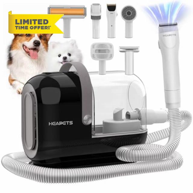 HEAPETS Dog Grooming Vacuum Kit - 3L Vacuum with 7 Tools