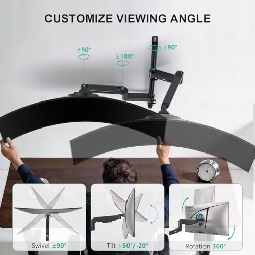Adjustable Ultrawide Monitor Arm Wall Mounted