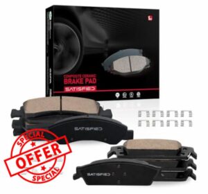 SATISFIED Ceramic Front Rear Brake Pads Kit D1363 D1707 Fit For Cadillac Escalade 2015-2020