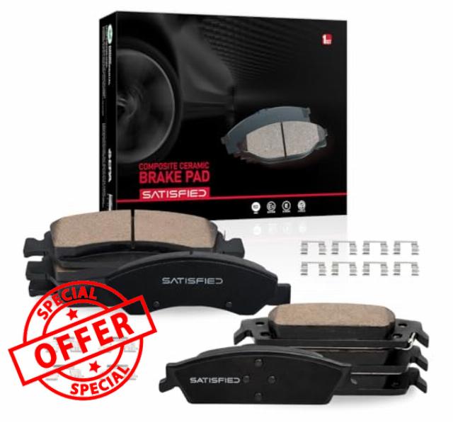 SATISFIED Ceramic Front Rear Brake Pads Kit D1363 D1707 Fit For Cadillac Escalade 2015-2020