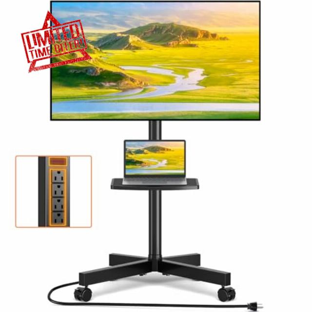 TVON Mobile TV Stand with Power Outlet