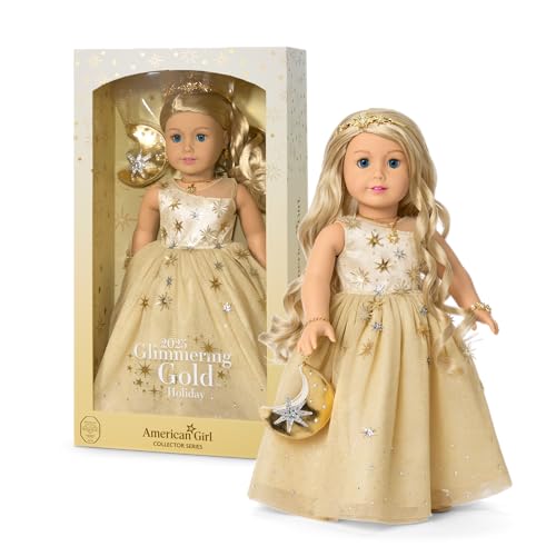 American Girl 2025 Glimmering Gold Holiday Collector Doll