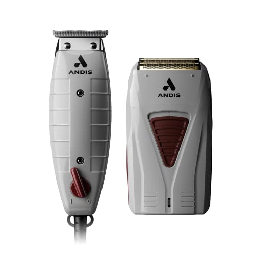 Andis 17270 Finishing Combo T-Outliner Trimmer & Pro Foil Lithium Titanium Foil Shaver - Professional Finishing Hair & Beard Trimming Ki