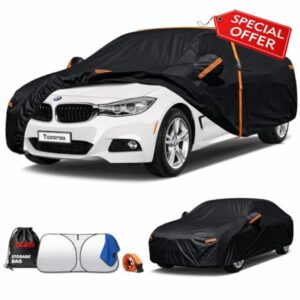 BMW 3 Series Car Cover Waterproof All-Weather with Windshield Sun Shade and Breathable Vents