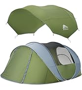 Rivenlo Camping Hammock Tent with Mosquito Net & RainFly, 3 in 1 Waterproof Lightweight Portable ...