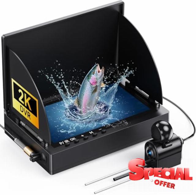 2K DVR Underwater Fishing Camera with Recording 6" OLED Sun-Readable Display | 10000mAh Battery