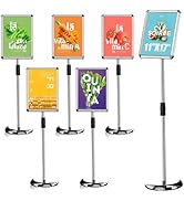 Sign Stand - Standing Sign Holder for 11x17 Inch, Pedestal Poster Sign Stand, Vertical and Horizo...