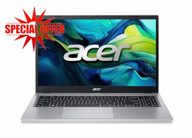 Acer Aspire Go 15 AI Ready Laptop | 15.6" FHD IPS Display | AMD Ryzen 3 7320U | AMD Radeon 610M Graphics | 8GB LPDDR5 | 128GB PCIe SSD | Wi-Fi 6 | Windows 11 Home in S Mode | AG15-21P-R5YG