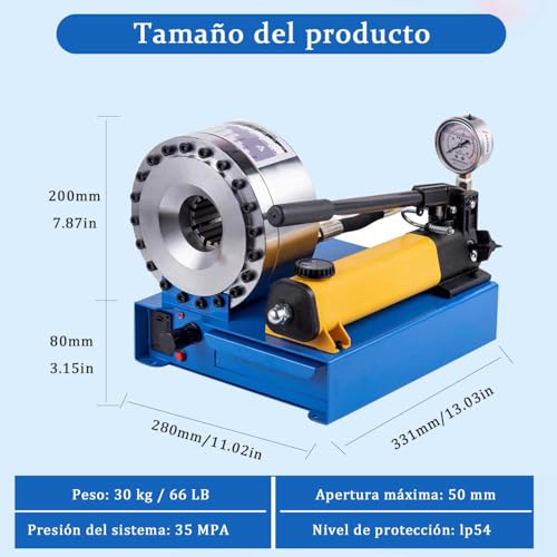 Single and Double Braided Hose Crimper with Diameters 0.25 to 1 Inch (1000 Tons)