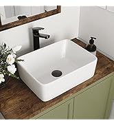 DeerValley Ally Undermount Bathroom Sink, 21'' x 15'' Ceramic Bathroom Undermount Vanity Sink, Re...