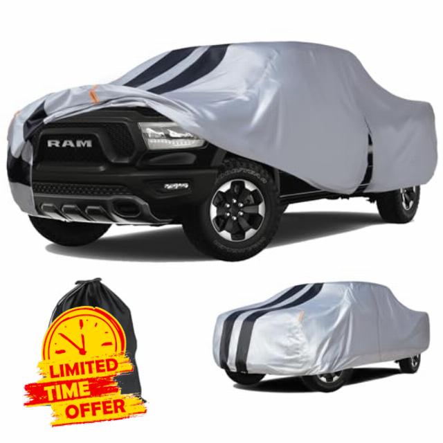 Dodge Ram 1500 Truck Cover Custom Fit 2009-2026 Crew Cab Short Bed(5.7'-6.4') with Door Zipper