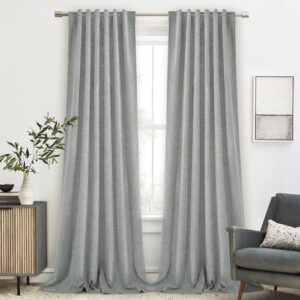 Black Out Linen Insulating Heat Light Blocking Curtains for Bedroom
