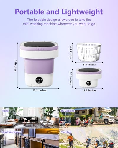 Foldable Small Washer with Spin Basket Laundry Machine