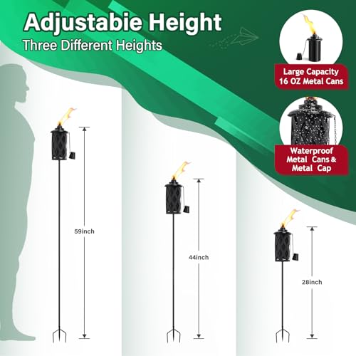 59 Inch Metal Torch for Garden Décor