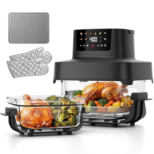 6.3QT & 4.4QT Air Fryer with Dual Glass Baskets with Lids