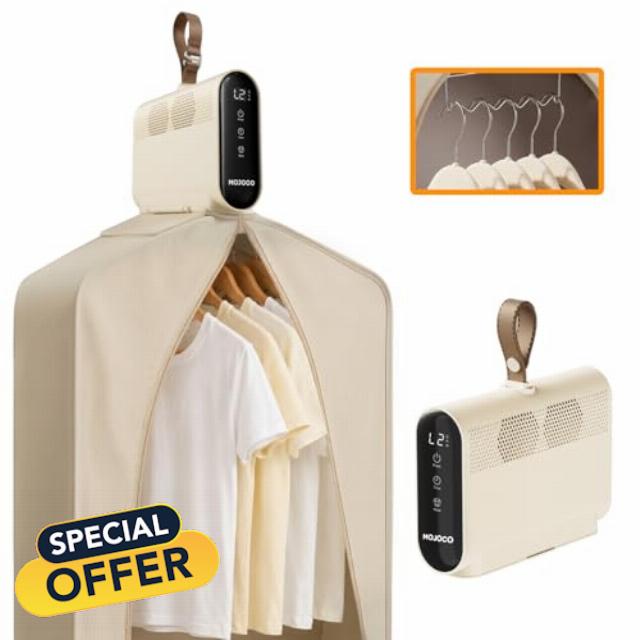 MOJOCO Travel Clothes Dryer - Global Voltage Mini Portable Dryer with Timer & Quiet Operation - Small & Compact dryer for Dorms