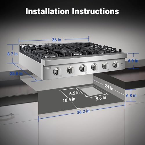 000 BTU Built-In Stainless Steel Rangetop
