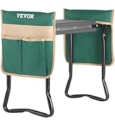 VEVOR Garden Kneeler and Seat Heavy Duty, Portable Garden Stool with 6'' EVA Kneeling Pad and 2 T...