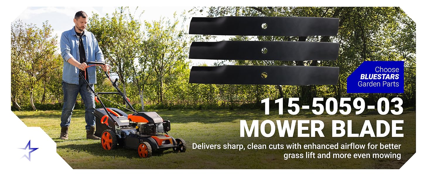 BlueStars 115-5059-03 Mower Blades Fit for oro TimeCutter 50 Inch SS5000 75750 MX5000 75755 MX5060