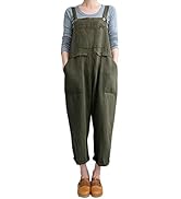 Gihuo Women's Distressed Denim Overalls Relaxed Fit Washed Wide Leg Adjustable Straps Overalls