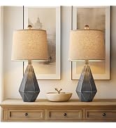 PoKat 23.5'' Table Lamps Set of 2 for Bedroom, Farmhouse Nightstand Lamps for Living Room, Rustic...