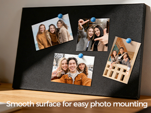 Smooth surface for easy photo mounting