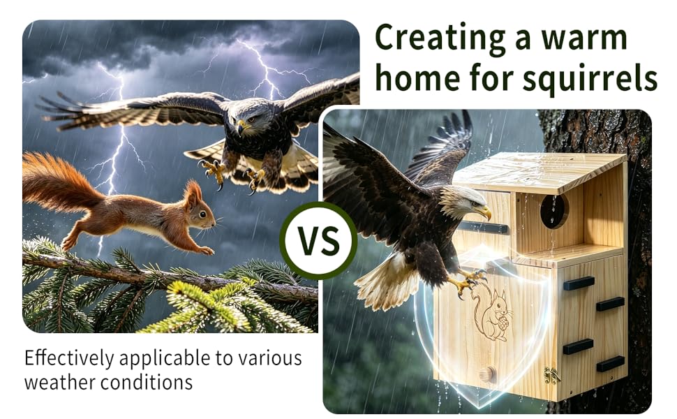 Large Wooden Squirrel Houses for Outside