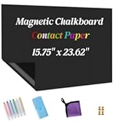 TJJINI Magnetic Whiteboard Contact Paper Adhesive 35" x 47.24", Dry Erase White Board for Wall, W...