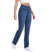 TONIRY Women's Straight Leg Jeans Stretch Sweatpant Jeans Pull on High Waisted Comfort Soft Denim...