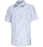 Lempue Printed Mens Golf Polo Shirts Short Sleeve Moisture Wicking Dry Fit Golf Shirts Casual Sty...
