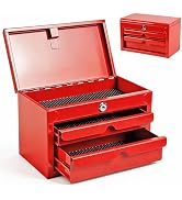 BIG RED ANTBD133-XU Torin 3 Drawer 20.5" Portable Metal Tool Box: Ball-Bearing Slides and 2 Metal...